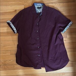Denim & Flower Maroon Casual Button Down Shirt